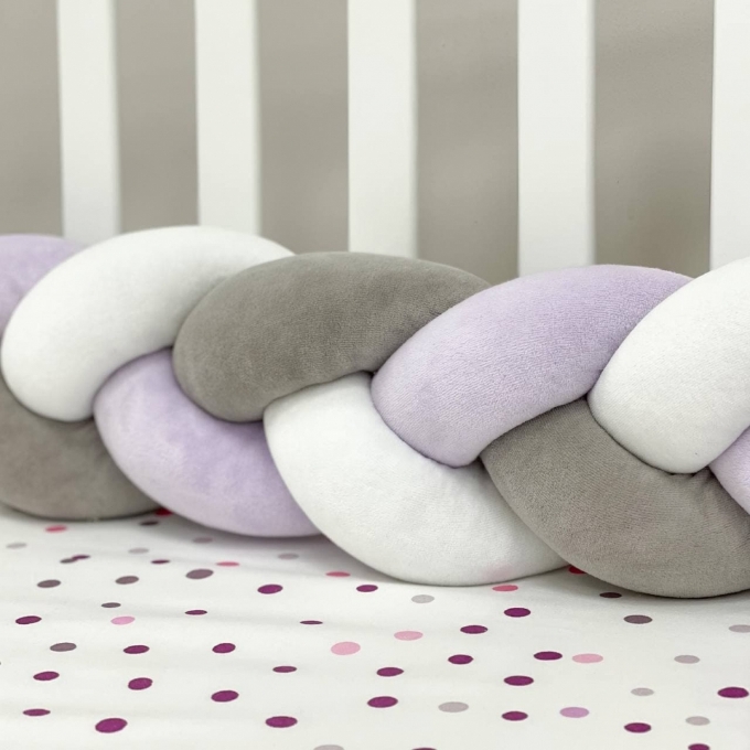Protectie laterala patut bebe grafit-violet (5)